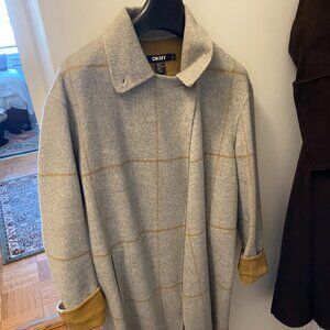 DKNY (Donna Karan) Wool/Angora Plaid Coat - RARELY WORN!